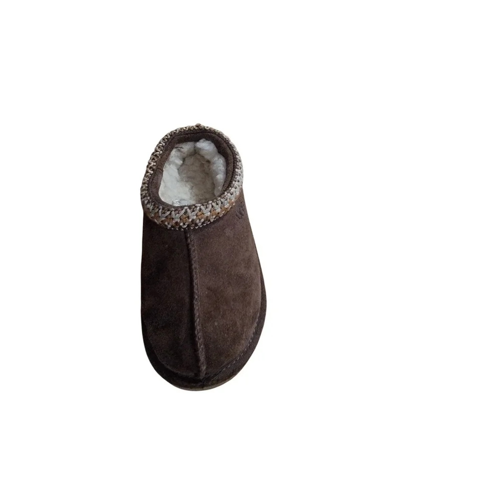 UGG Tasman Kids Chocolate Brown Suede Slip On Slippers‎ Shoes 1019066K